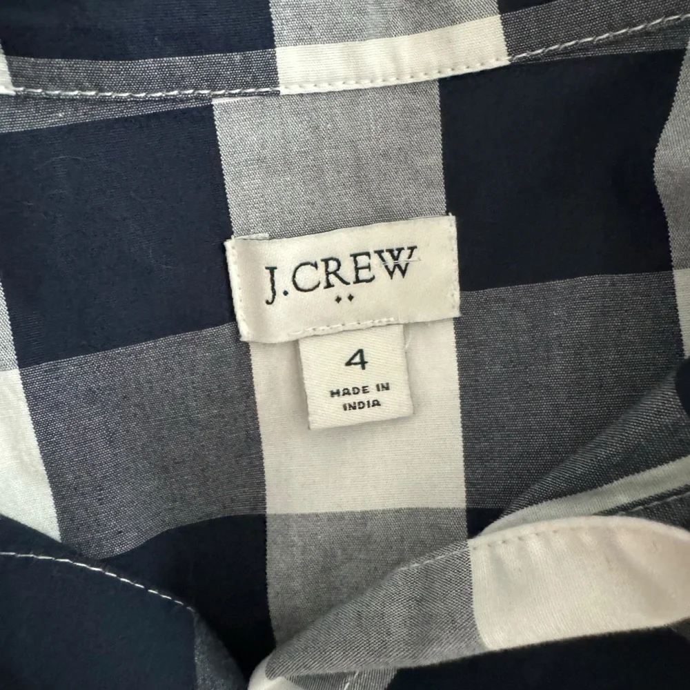 J. Crew - NWOT Gingham Belted Long Sleeve Shirt Dress Sz 4